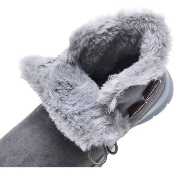 TIOSEBON Women's Winter Ankle Fur Lined Boots Anti-Slip On Resistant Booties Sho - Picture 4 of 14